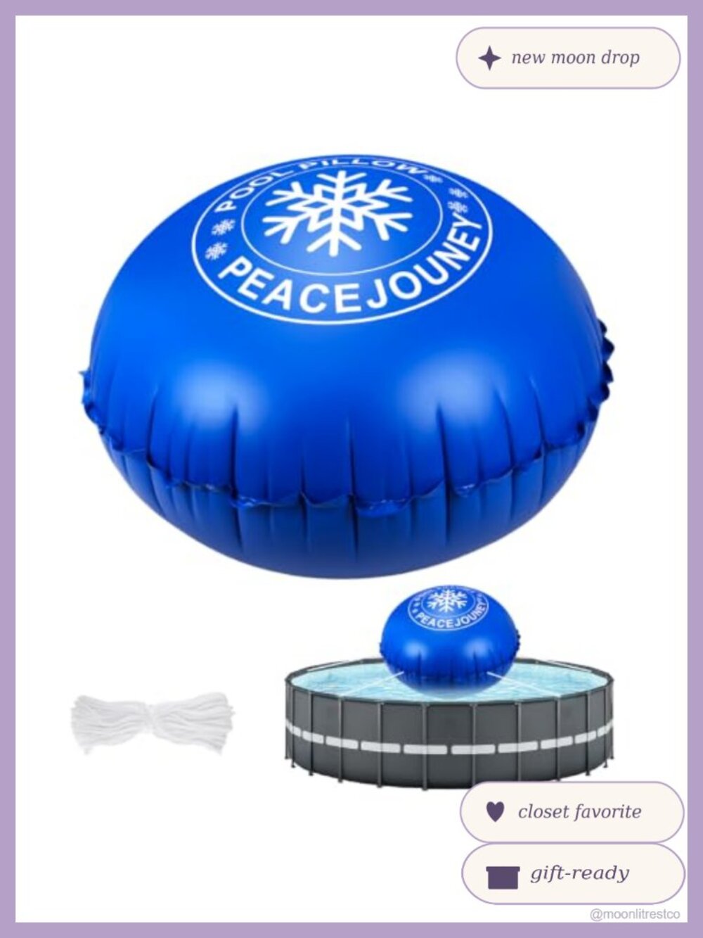 8 FT Pool Pillow Winter Cover Ice Compensator Cold-Resistant Double Valve